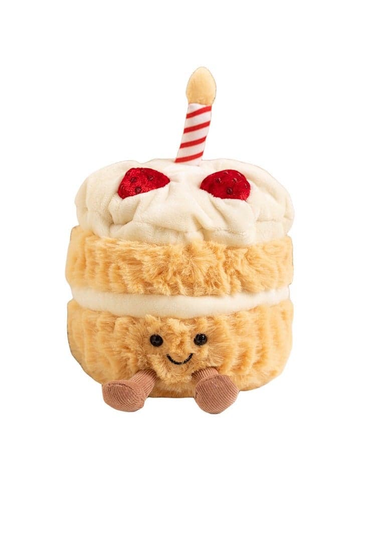 Jellycat birthday gift cake doll plush toy cute holiday gift suitable for children's birthday, holiday gifts, home decoration (20cm)