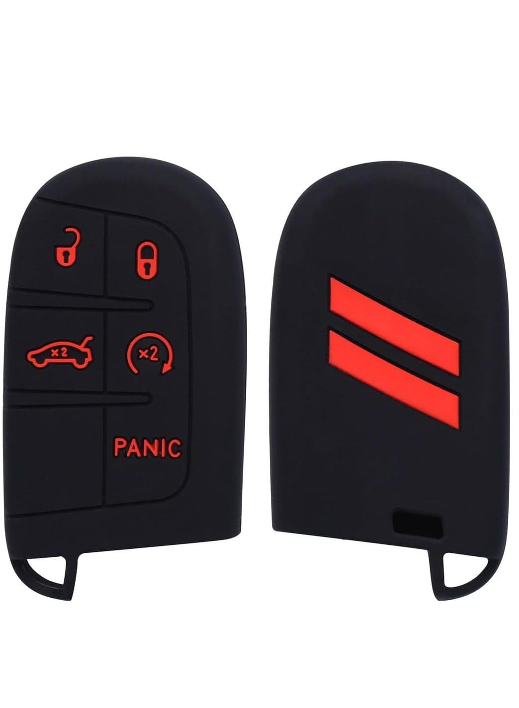 2 Pack Key Fob Cover For Dodge Accessories 5 Button Key Fob Case Silicone Key Fob Cover Replacement Remote Control Key Fob Shell Fit For Dodge Challenger Charger Dart Durango Journey