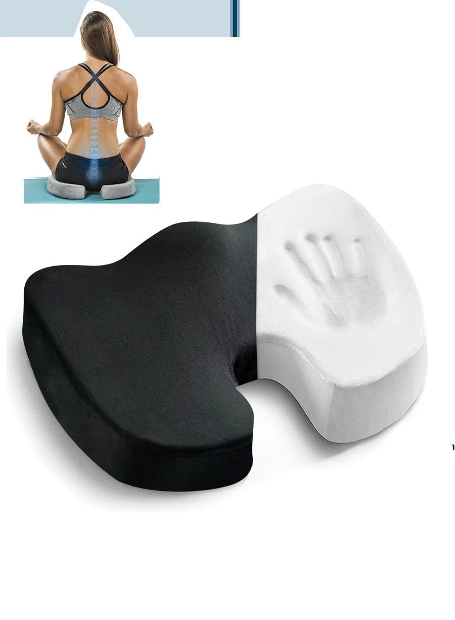 Premium Memory Foam Seat Cushion, Non-Slip Orthopedic Coccyx Cushion for Tailbone & Sciatica Pain Relief, U-Shaped Ergonomic Design for Office Chair, Car Seat & Wheelchair