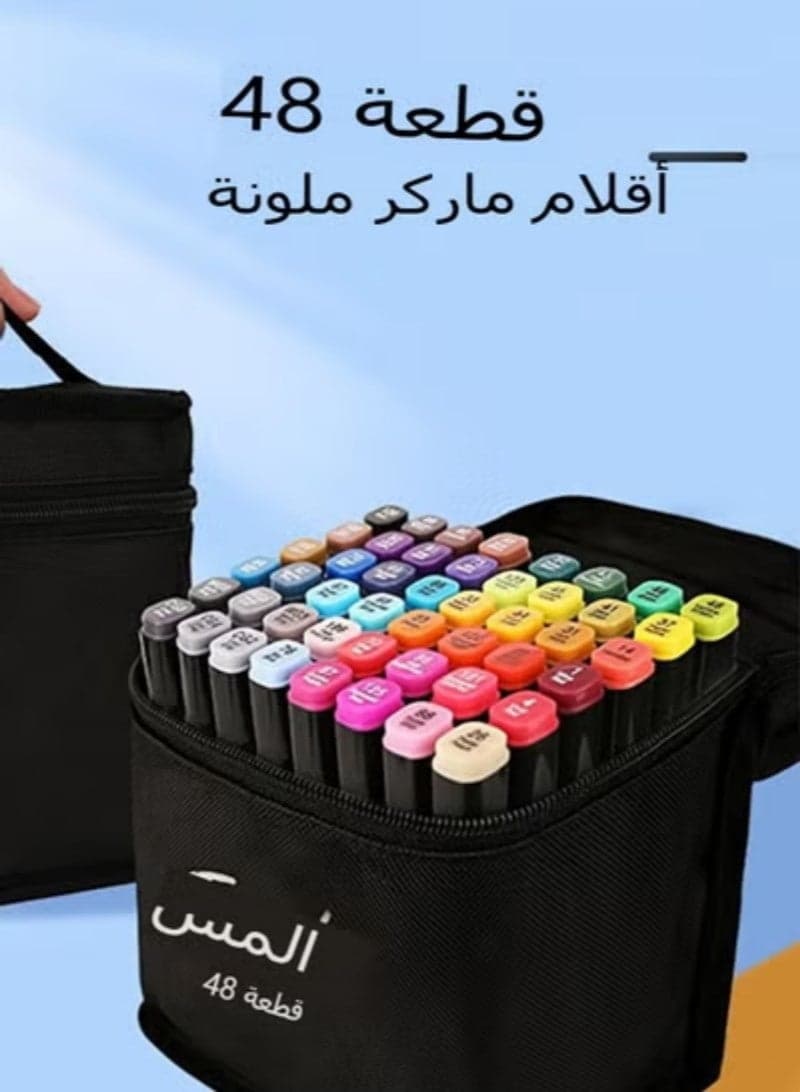 48 Color Markers Magic Painting Set,Twin Side Marker Pens Set,Color Double Tipped Art Marker Set Colors Mark Pen for Kids & Artist Coloring Sketching Drawing Markers,Touch