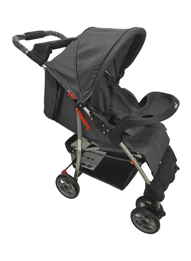 Bezik Travel Stroller – One-Hand Fold, Dual Tray, Leg Rest, Multi-Recline, Lightweight for 0m+ to 24kg – Black