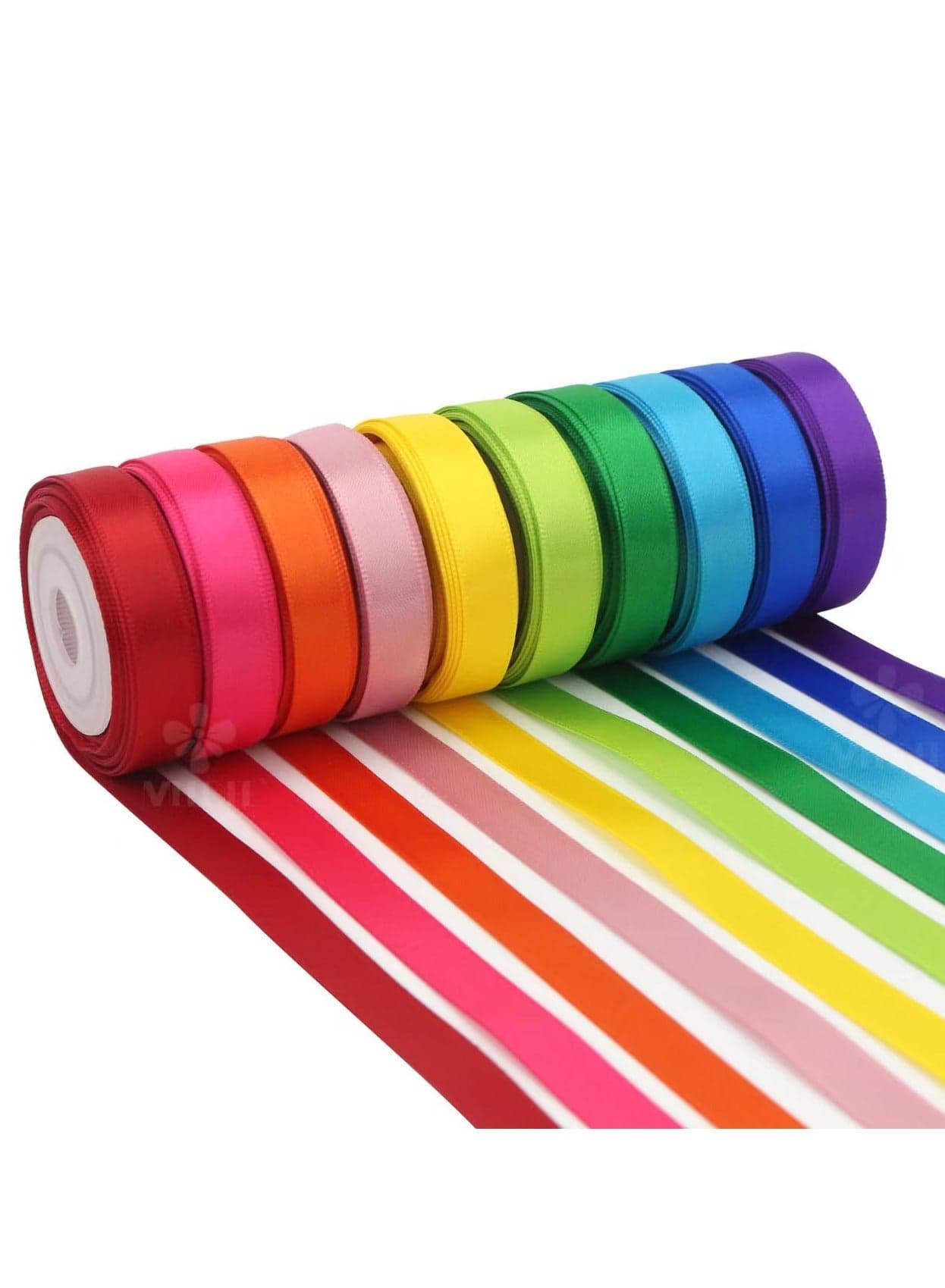 10pcs Rainbow Satin Ribbon Rainbow series, 3/8" x 25 Yards Each - Perfect for Gift Wrapping, Birthday & Wedding Decorations, Invitations & Crafts