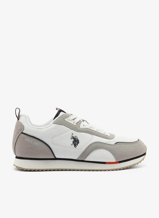Men's White with Grey Sneakers - Lightweight, Breathable and Comfortable Shoes