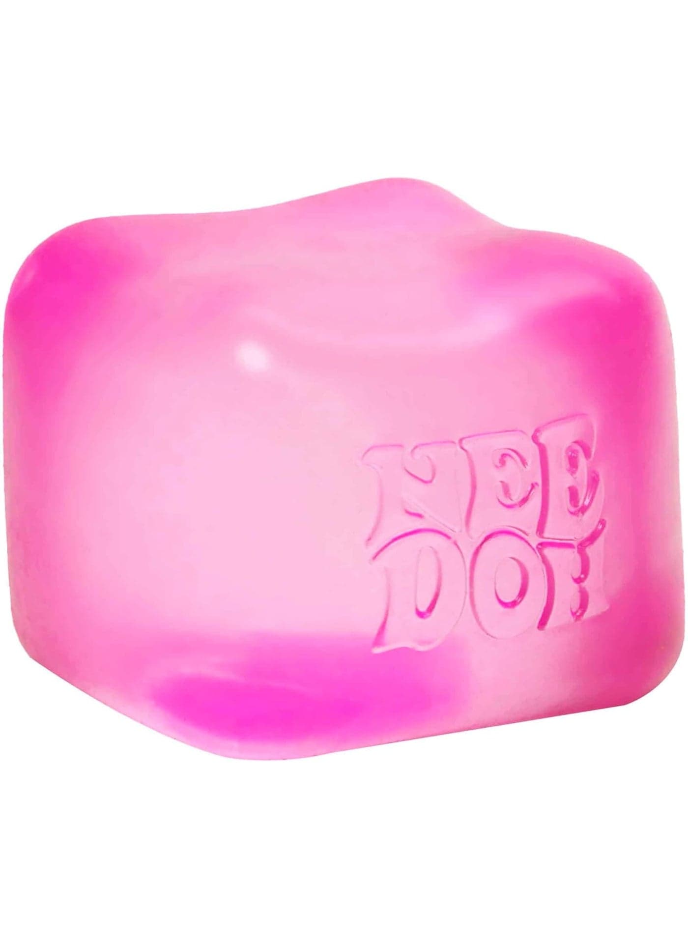 Schylling needoh-Sensory Squeeze Toy with Super Solid Squish - 2.25" Cube(Pink)