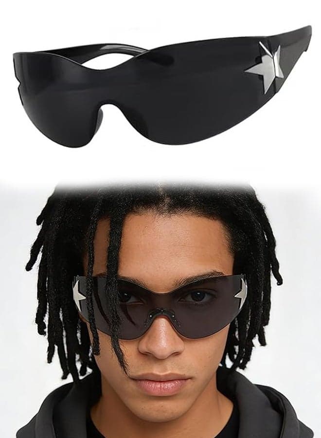 BlackY2k Sunglasses, 2000s Sunglasses for Women, Hd Lenses, Durable, Fashionable and Avant-Garde Style, Uv400 Protection
