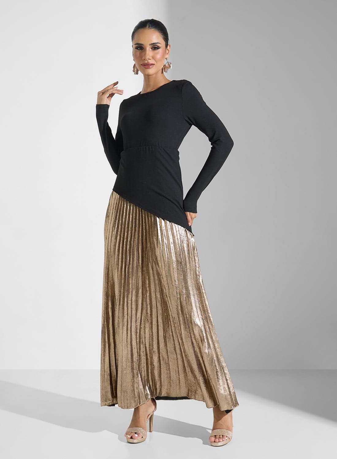 Pleated Maxi Dress