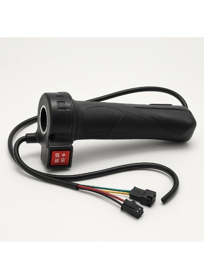 Electric Scooter Throttle Grip 3 Speed Switch Dual Connector Twist Accelerator Universal 22mm for E Bike Delivery Scooter Anti Slip Handle Black