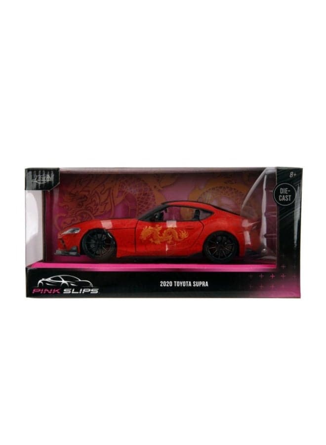 Pink Slips Tokyo Drift 2020 Toyota Supra Die-Cast Car (1:24, Red)