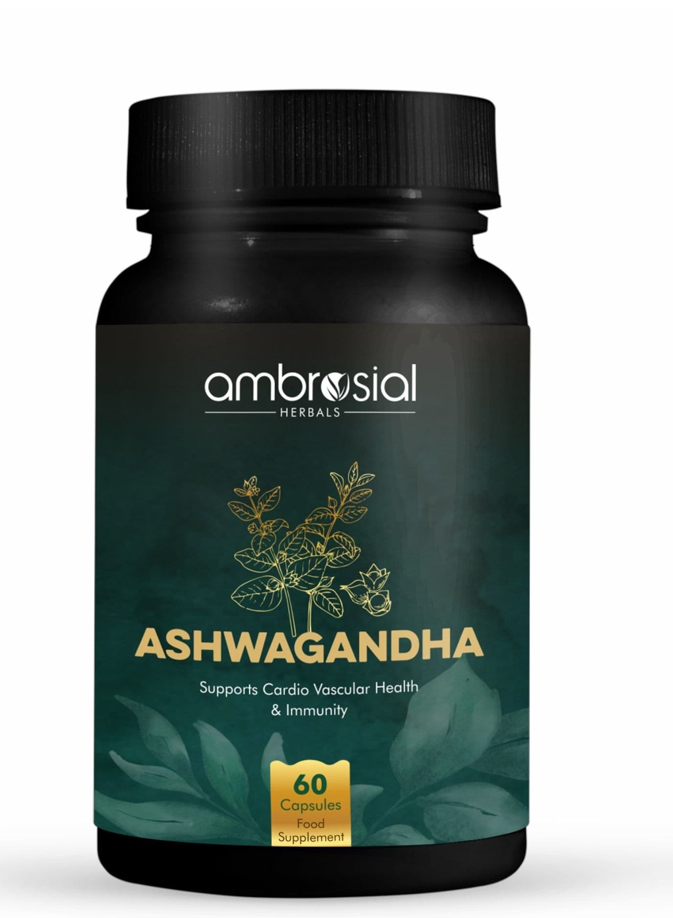 Ashwagandha Capsules 500Mg Per Capsule Non-Gmo And Gluten Free 60 Capsules Food Supplements
