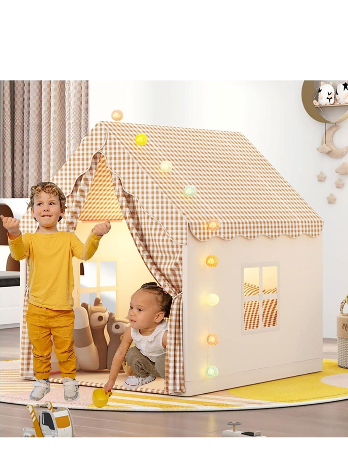 Large Kids Tent House Indoor Outdoor, portable tent game houses, princess castle tents, baby playhouses,kids indoor play room toys,with storage bags, suitable for children aged 1 to 12