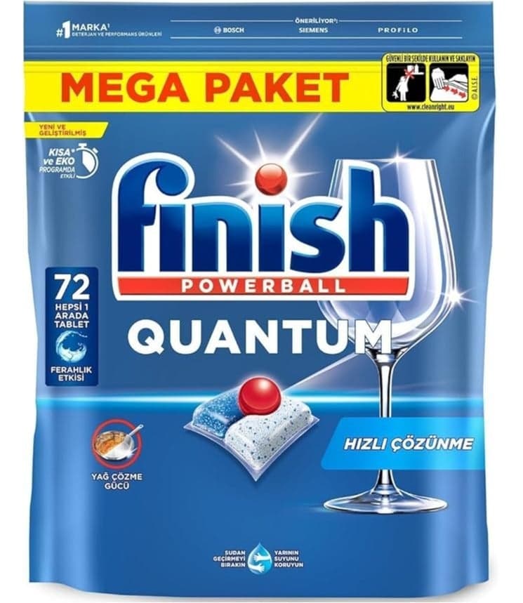 Finish Dishwasher Detergent Tablets, Quantum 72 tablets