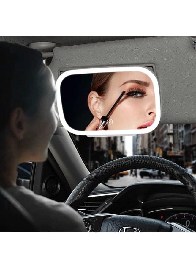 LED Car Visor Makeup Mirror with 3 Mode, Dimmable Touch Light, Adjustable Clip On Vanity Mirror for All Cars, Car Makeup Mirror with Lights,Sun Visor Mirror with Touch on Screen, Automotive Interior