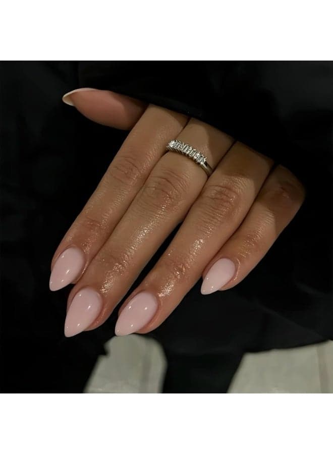 30pcs Press On False Nails,Short Pink Almond-Shaped Nails,Nails For Effortless Style And Sophisticated Look, Acrylic Nails With Glue Kit.Reusable Salon Quality Stick On Nails For Women.