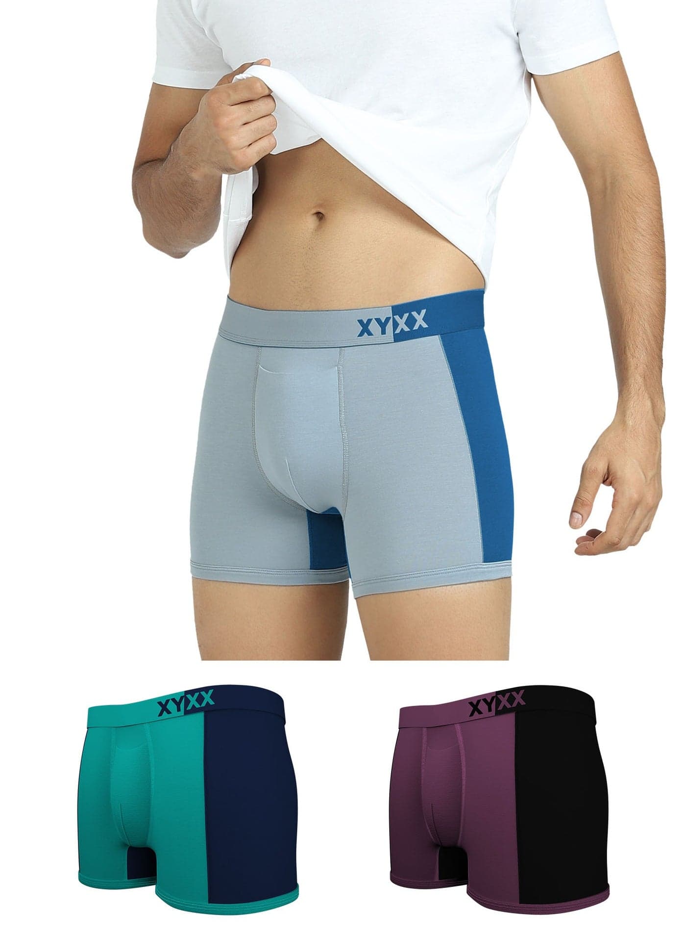 Pack of 3 Dualist Micro Modal Men's Boxer Brief Shorts Stretchable Breathable Trunks Underwear