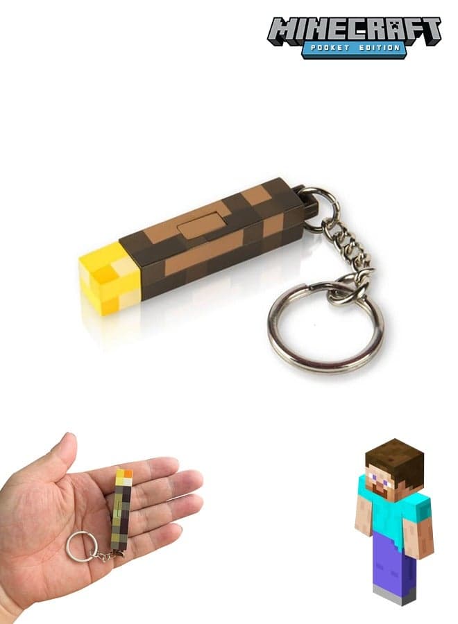 Minecraft Key Chain Torch Surrounding Model Pendant Toy Night Light