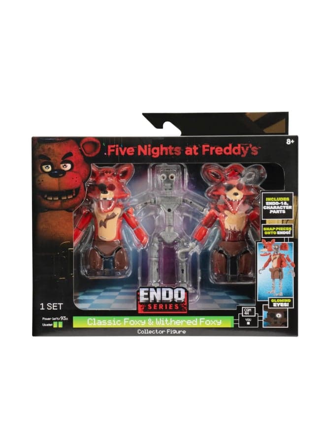 Five Nights at Freddy’s Endo Series Classic Foxy & Withered Foxy Action Figures Set (15.24 cm, Pack of 3)