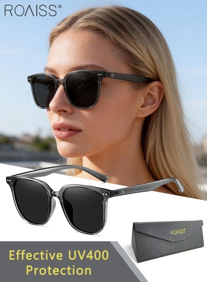 Polarized Sunglasses for Women, UV400 Protection Retro Square Sun Glasses, Fashionable Anti-glare Sun Shades for Daily Wear, Cycling, Outdoor Street Photography