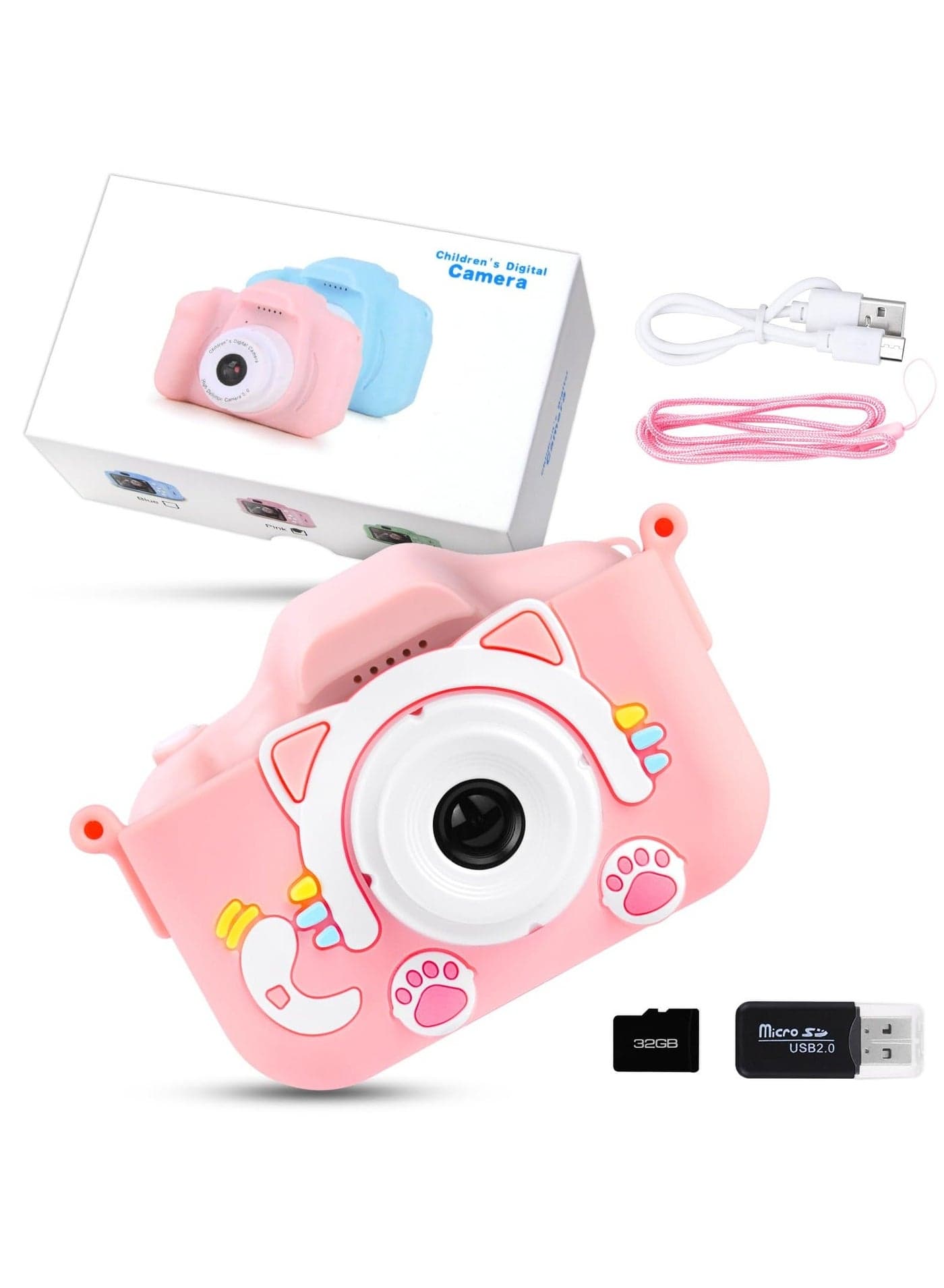 Kids Camera Toys for 6-12 Years Old Girls Children Digital Video Camera with Cute Silicone Cover Portable Child Unicorn Toy Birthday Gifts for Toddler Age 6 7 8 9 (Pink)