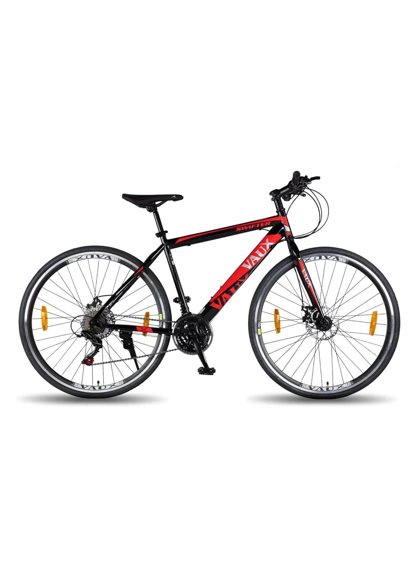 Swifter-Pro Hybrid Bike ||27.5 Inch Wheel Size || For Adults || 21 Speed Gear With Dual Disc Brake || Adjustable Seat || Black