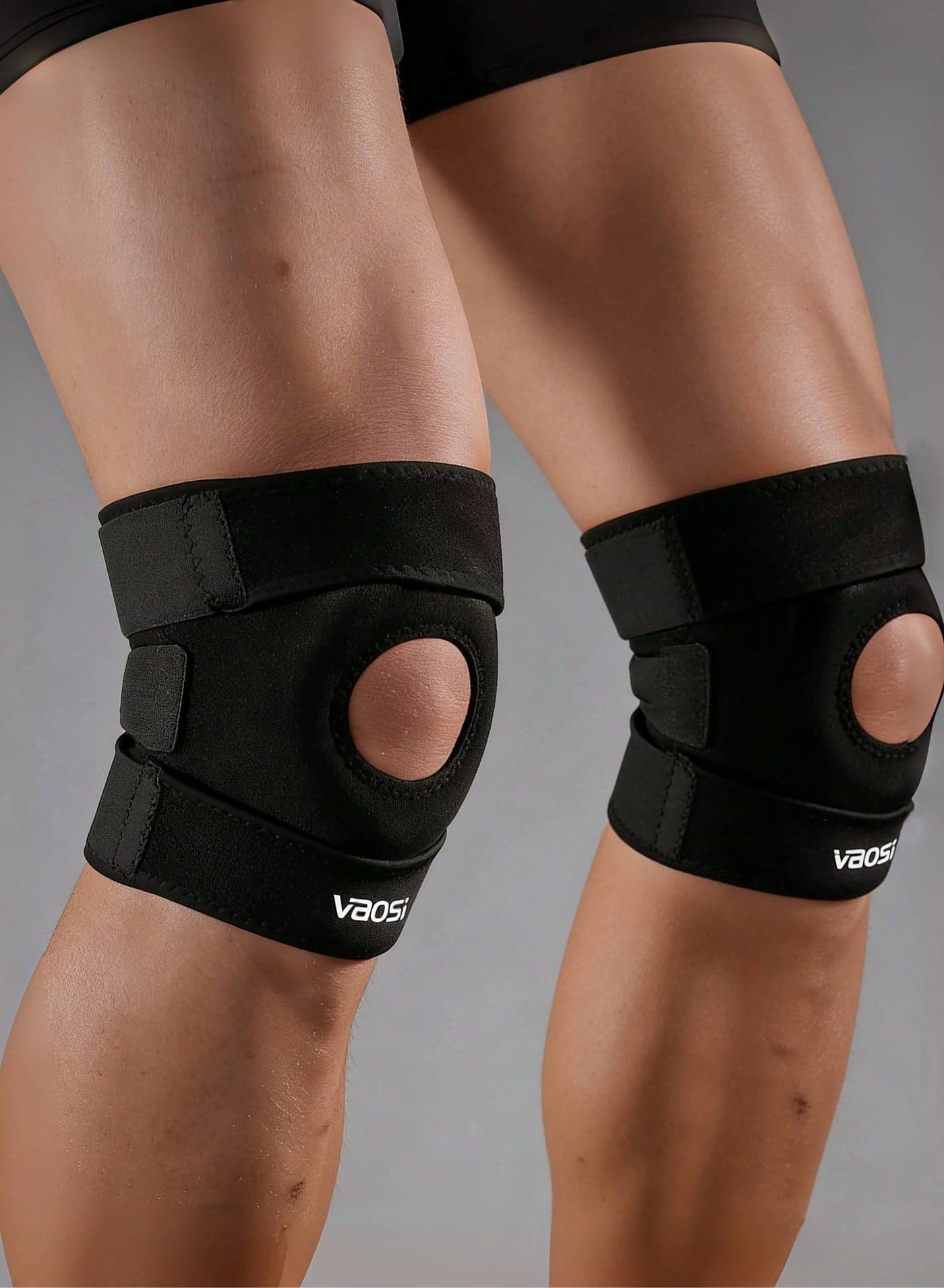 2-Piece Knee Support for Men & Women - Dual Strap Compression & Patella Support, Adjustable for Meniscus/ACL/MCL Relief, Breathable Neoprene for Running, Basketball, Gym