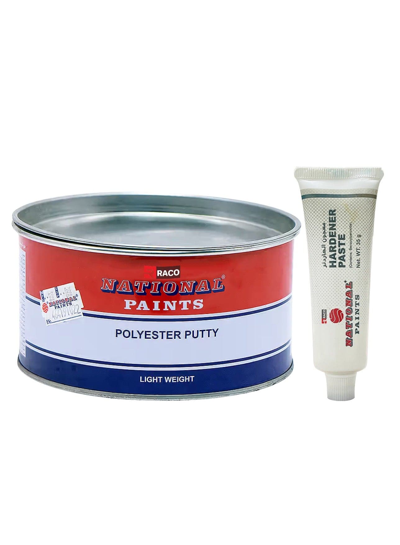 RACO National Paints Polyester Putty Body Filler For Body Scratches, Wood, Automotive, Marine and Yatch Steel Putty High Adhesion (1.5, Kilograms)