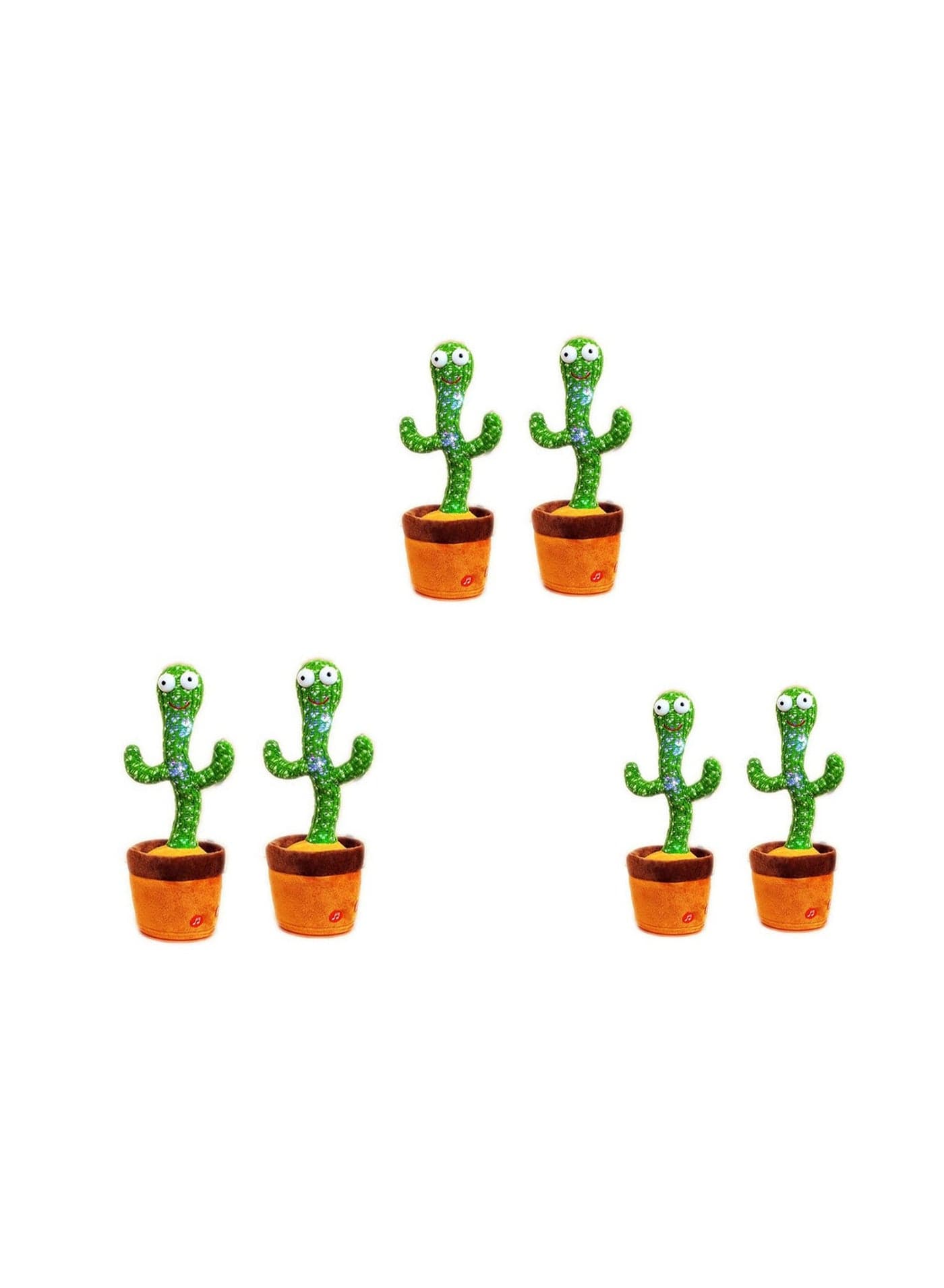 6 Pcs Electric Dancing Plant Cactus Plush Stuffed Toy