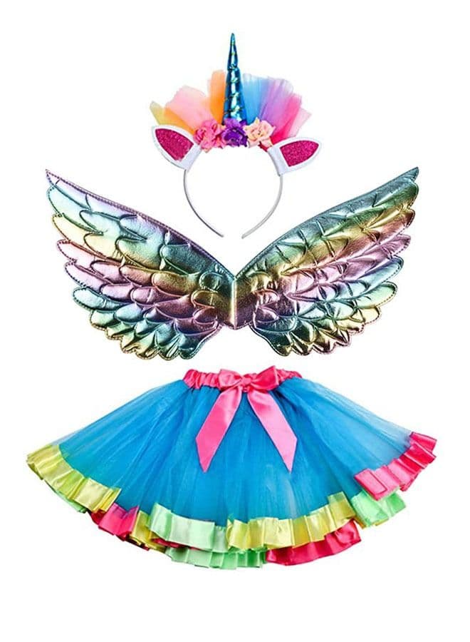 Fairy Tale Cute Tutu Unicorn Headband Wings Outfit - Theme Party Fancy Dress Costume Cosplay Costume