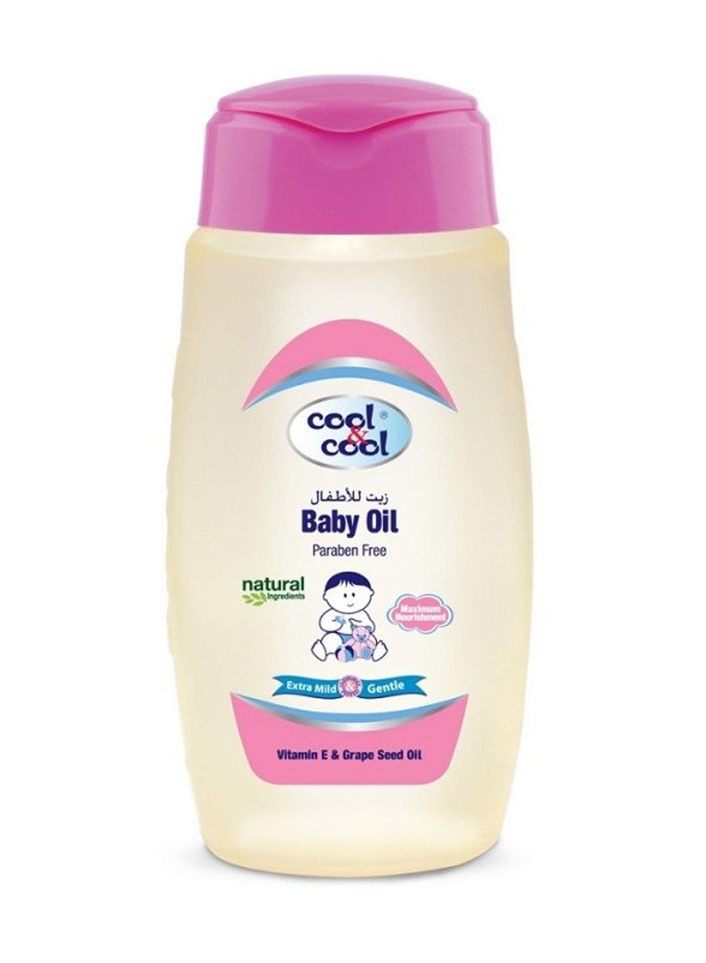 Enriched With Vitamin E and Grape Seed Baby Oil For Gentle Hydration