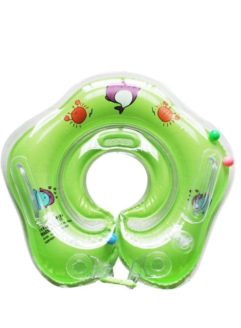Swimming Baby Accessories Neck Ring Tube Safety Infant Float Circle for Bathing Inflatable Dolphin Inflatable Water (Green)