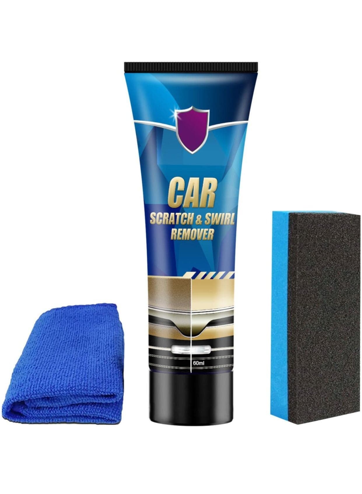 Car Scratch Remover Kit, 60ml Car Scratch Repair Paste, Scratch Removal Paste for Repairing Car Scratches, Car Maintenance and Refurbishment Paint Scratch Polishing Repair Paste