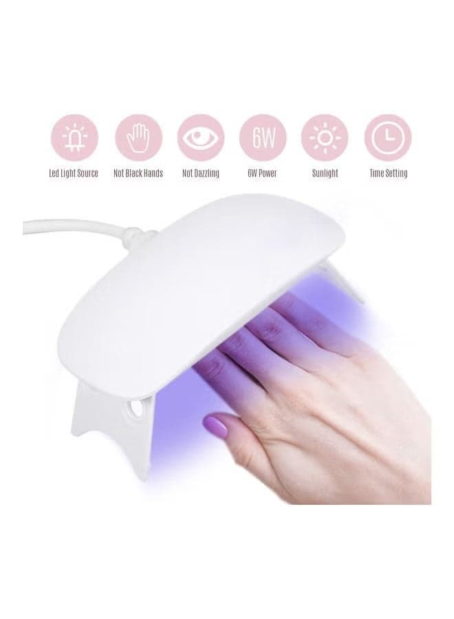 Mini UV LED Nail Dryer Lamp White