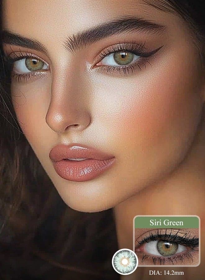 Freshlady Colored Contact Lenses Siri Green 14.20mm Yearly Disposable for Daily Wear