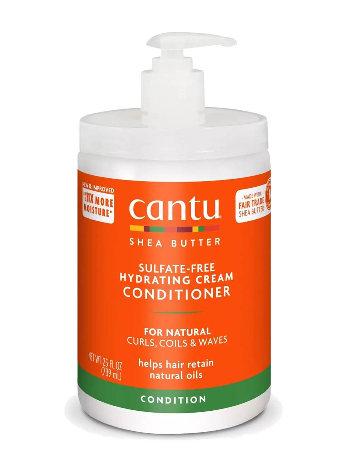 Cantu Sulfate-Free Hydrating Cream Conditioner 739 ml - Shea Butter Formula Helps Hair Retain Natural Oils, Gentle on Coily, Curly & Natural Hair Multicolour 739ml