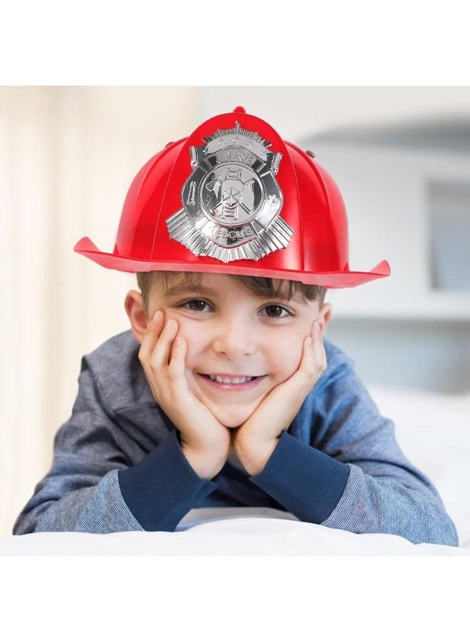 Roleplay Fireman Helmet Novelty Hat Firefighter Role Play Toy Firefighter Headwear Fire Chief Hats Cap Boy Hat Fireman Hat For Kids
