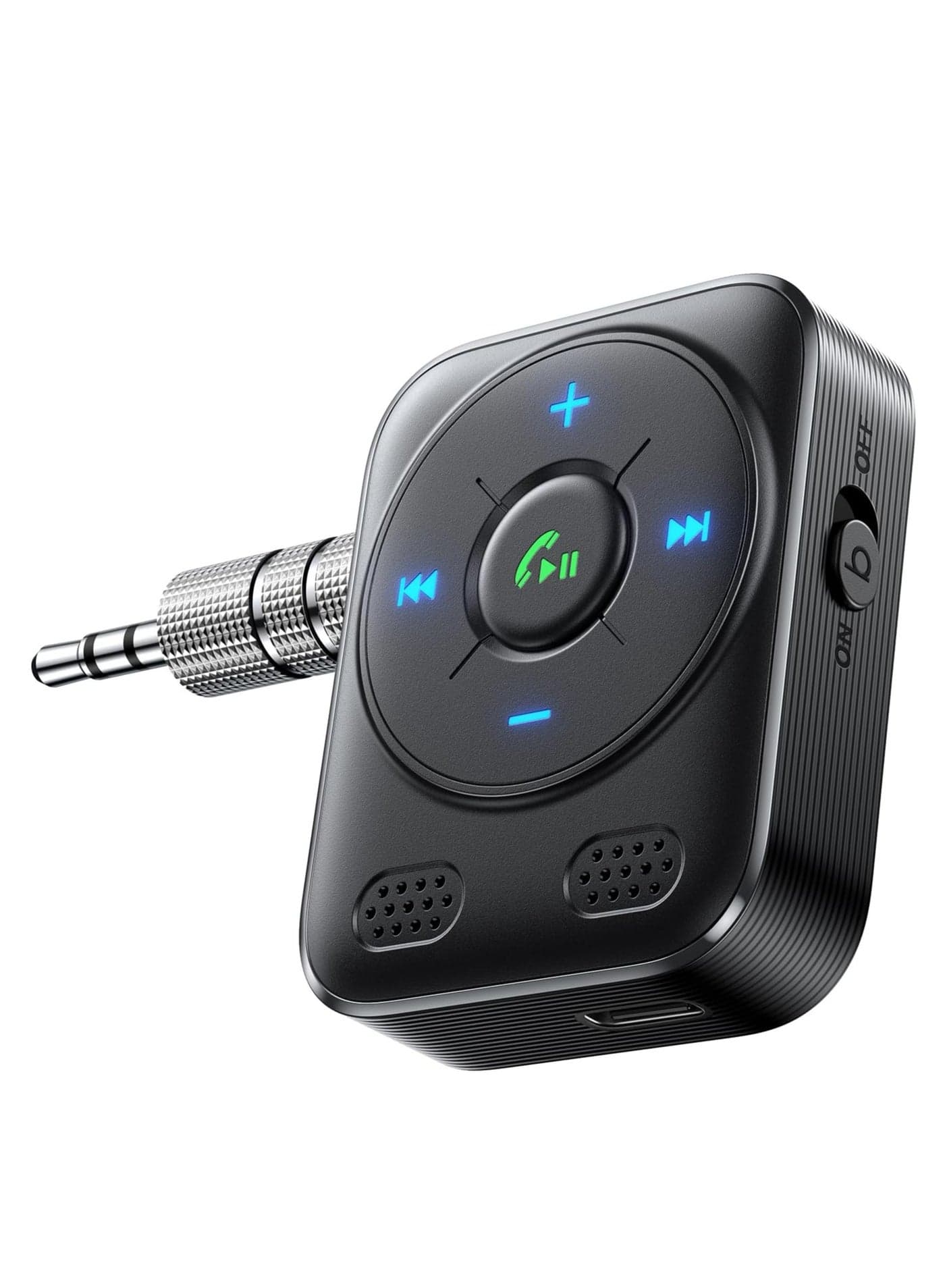 Bluetooth 5.4 Car AUX Adapter 2026 Upgrade | HiFi Bass Sound for Music & Dual Mics for Hands-Free Calls | 16-Hour AUX Receiver for Car/Home Stereo, Car Bluetooth Jack Adapter | Engineered for Iphone 16 and Below, Samsung S25 S24 and Below, all other Latest and older Mobile Phones - CE Certified