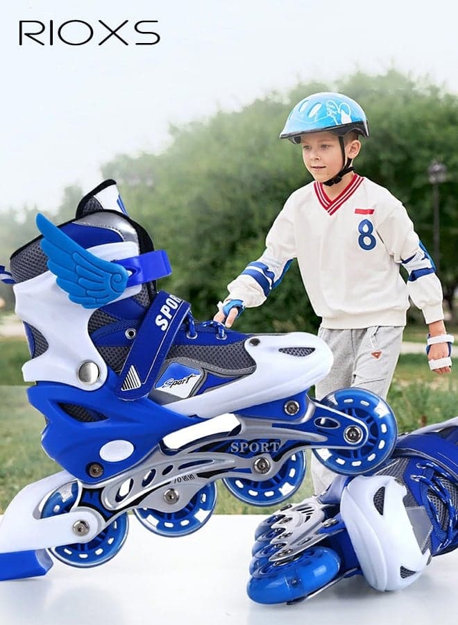 Kids Rollerskates,Roller Skating Shoes For Boys,Professional Roller Inline Skates For Beginners,High Performance Roller Skates,Boys Blades Skate With Light-up Wheels,Speed Racing Skates For Outdoor Indoor