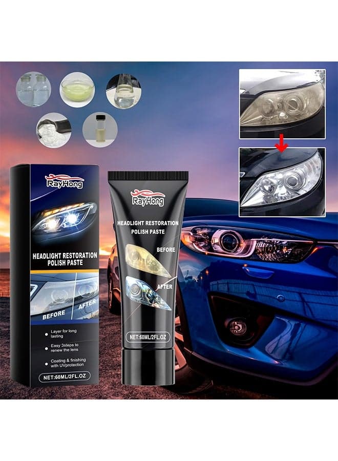 Headlight Restoration Polish Paste - Car Headlight Polishing Agent Scratch Remover Paste And Headlight Restoration