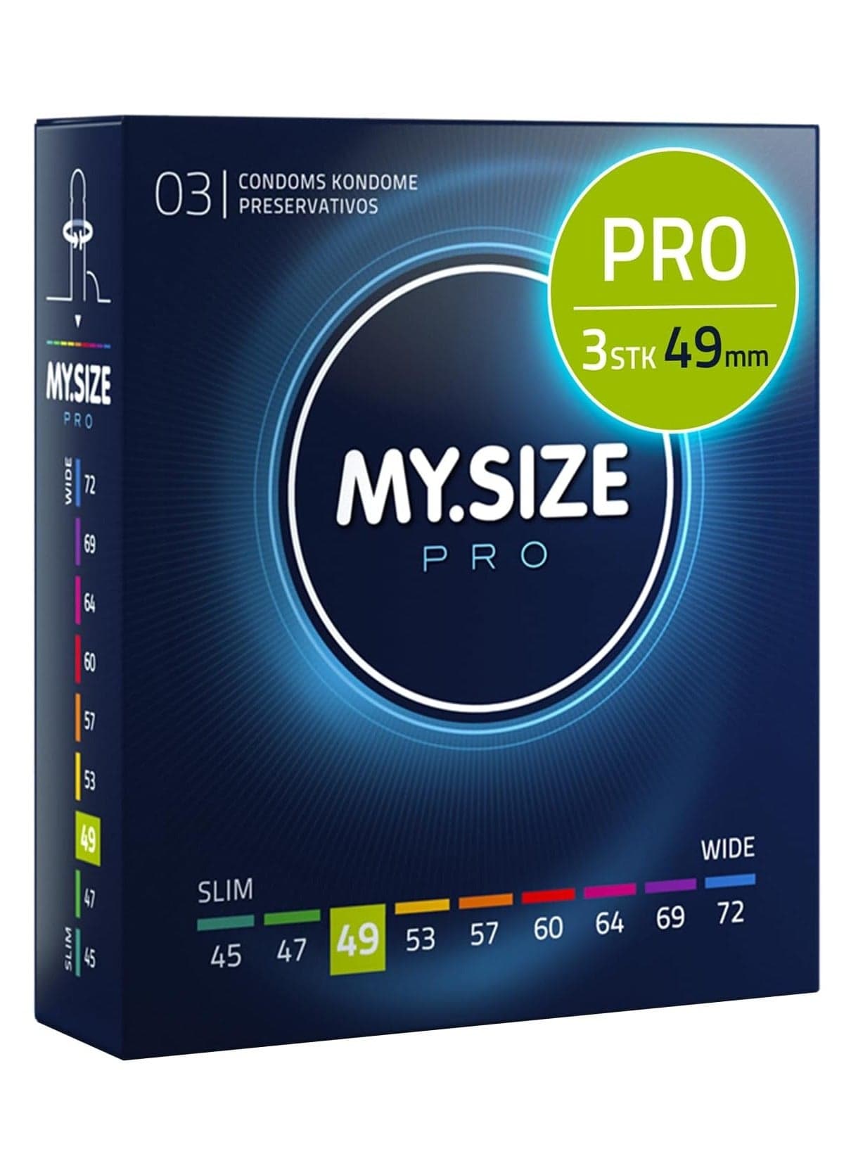 Ultra Thin Condoms 3 Pieces (49 Size) – Odorless, Long Lasting, Sustainable, Premium Quality for Maximum Comfort, Pleasure, and Sexual Health – Proper Fit Reduces Risks and Enhances Protection – Latex Men Condoms Available in Multiple Sizes (45 to 72)