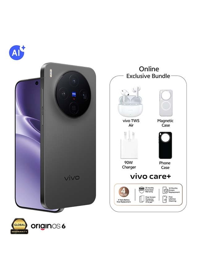 X300 5G Dual SIM Phantom Black 12GB RAM 256GB With Exclusive Magnetic Phone Case And 24 Months Warranty + 1 Year Screen Replacement - Middle East Version