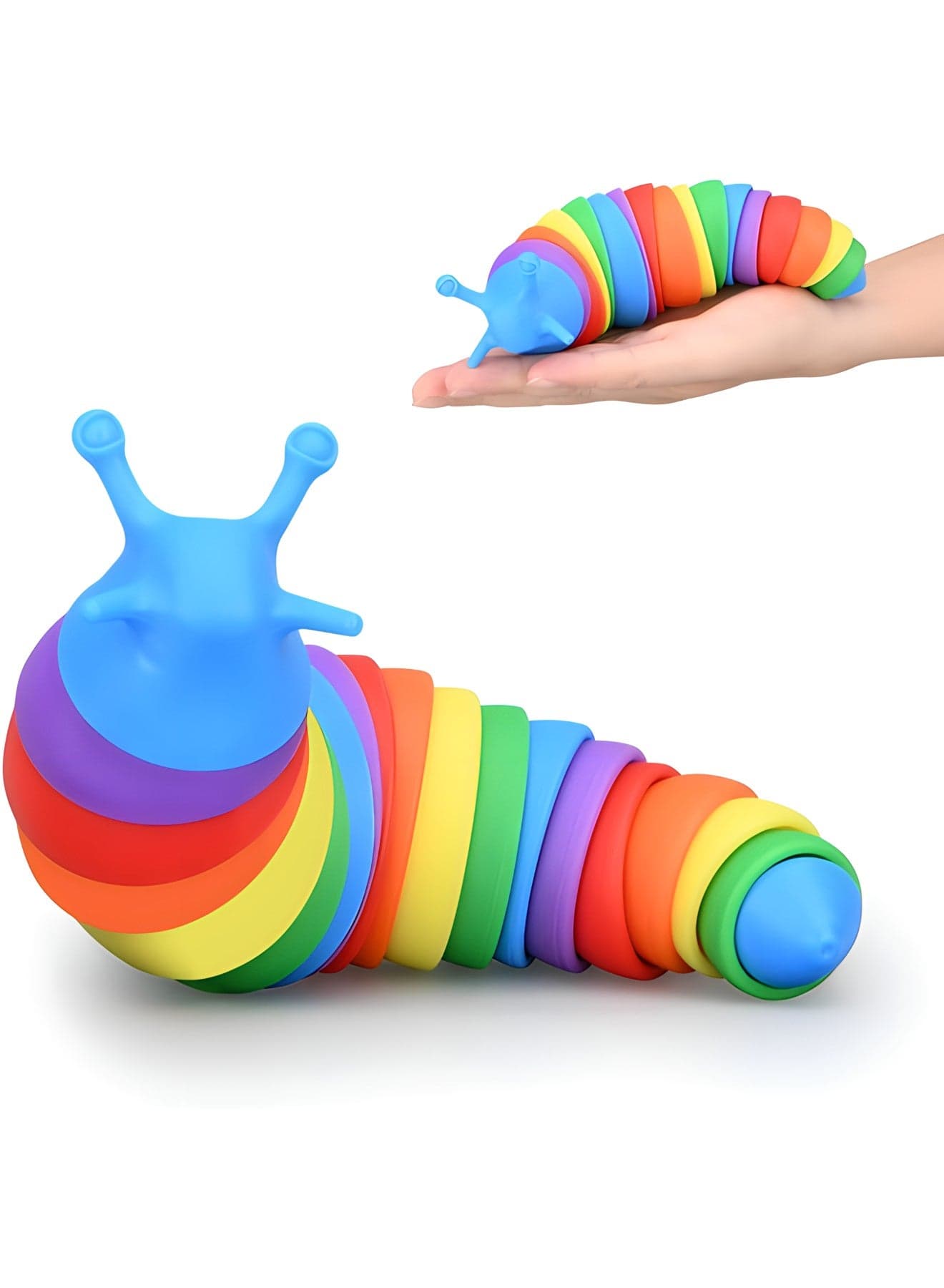 Fidget Slug,Fidget toys Set,3D Printed Articulated Sticky Stretch Slug Fidget Toy,Sensory Toys for Children & Adults, Autistic,Friendly Articulated Slug - Fidget Toy