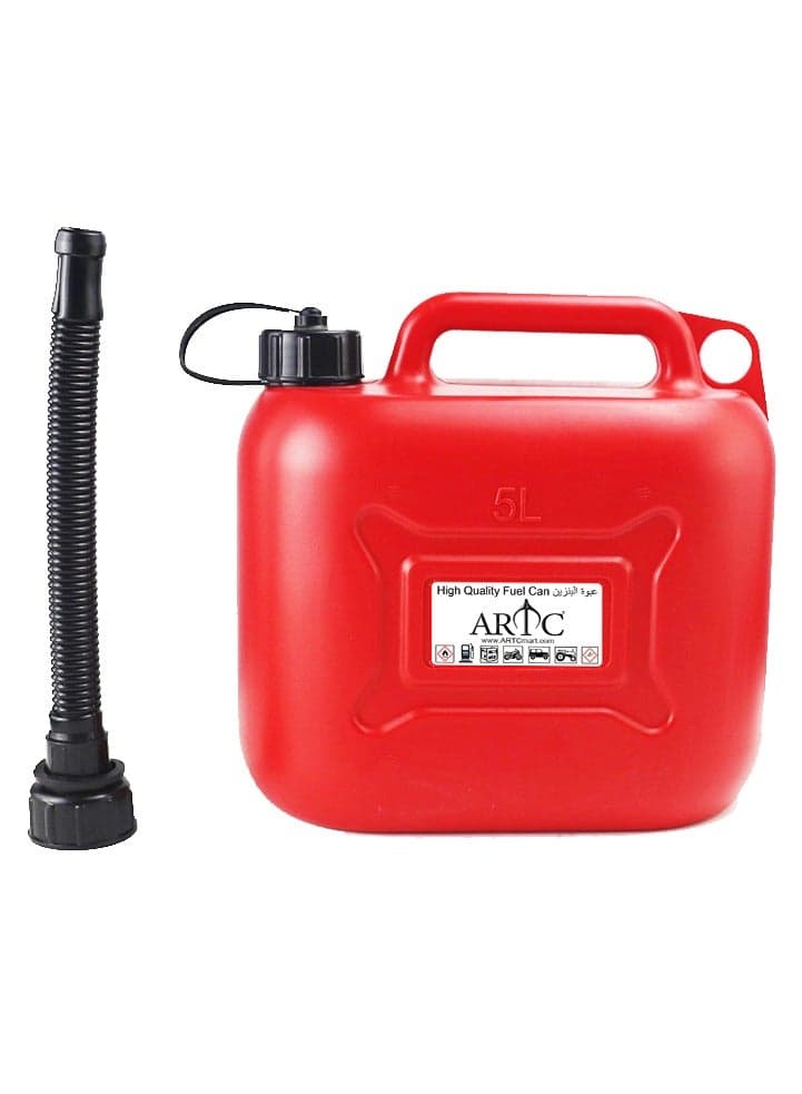 ARTC Heavy Duty Petrol, Oil, Diesel Container And Fuel Jerry Can And Storage Tank, Red, 5 Liter