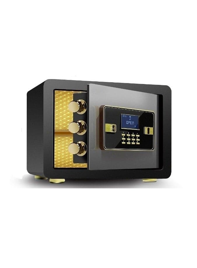 Fireproof Safe Box for Home Electronic Home Security Safe with Programmable Keypad Lock, Secure Documents Money Valuables LED Display Size 25x35x25cm Black