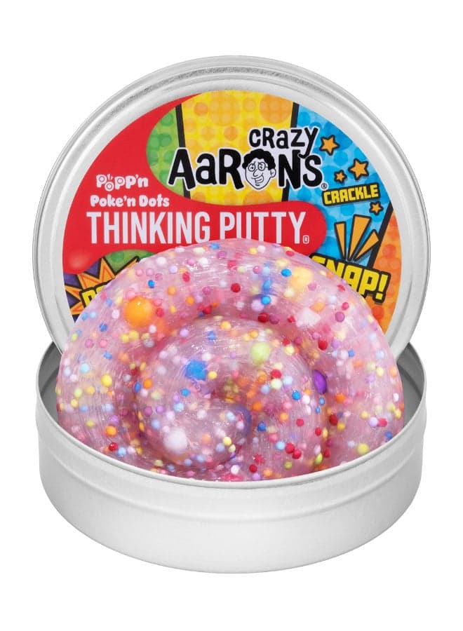 Poke'n Dots - Full Size 4" Thinking Putty Tin | Rainbow Beads: Filled with vibrant, multi-colored | Stress Relief Fidget Putty Toy