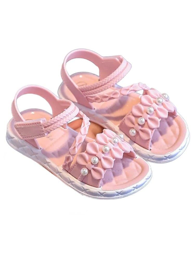 Girls Sandals With Pearl Attached Non Slip Slippers for Baby Girls Soft Shoes Kids Slippers