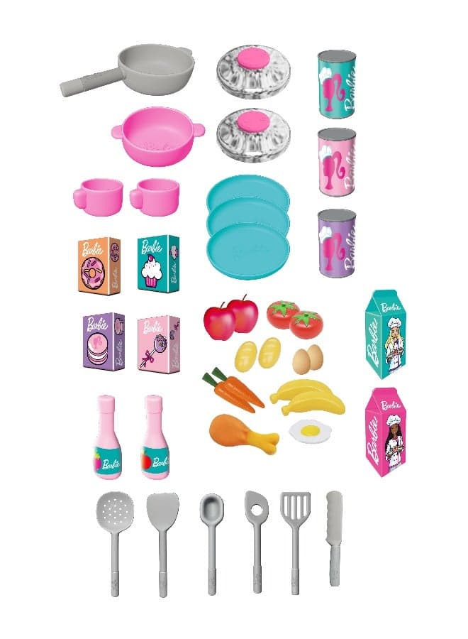 Large Kitchen Playset with Light, Sound & Water Function | 40-Piece Cooking Accessories | Pretend Play Kitchen for Kids