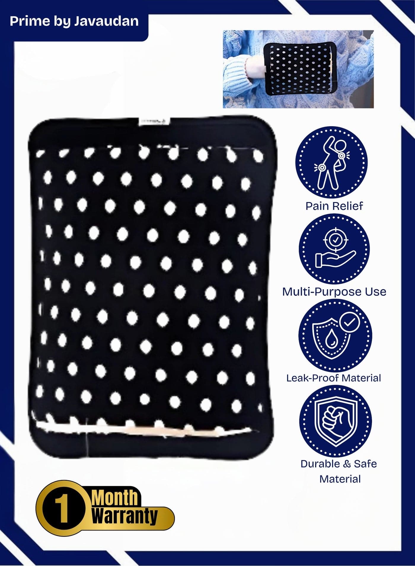 Electric Hot Water Bag Rechargeable Heating Bag with Fleece Cover for Cramps, Neck, Shoulders Pain Relief Bag for Hot Therapy Hand & Feet Warmer