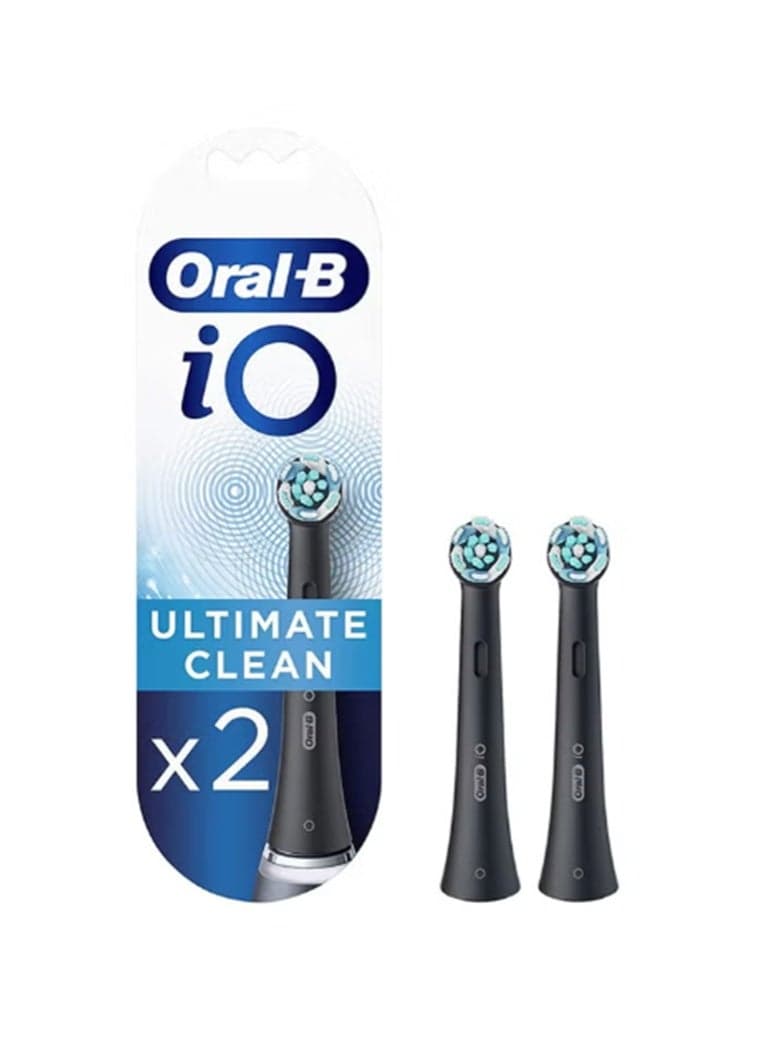 iO Ultimate Clean Replacement Brush Heads Refill for Electric Rechargeable, White, 2 Count Black