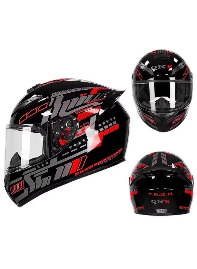 Full-Face Motorbike Helmets Unisex Personalised Electric Vehicle Safety Helmet Four Seasons Knight Motorcycle Full Helmet,ightweight ABS Shell,Sport Motorcycle Helmet