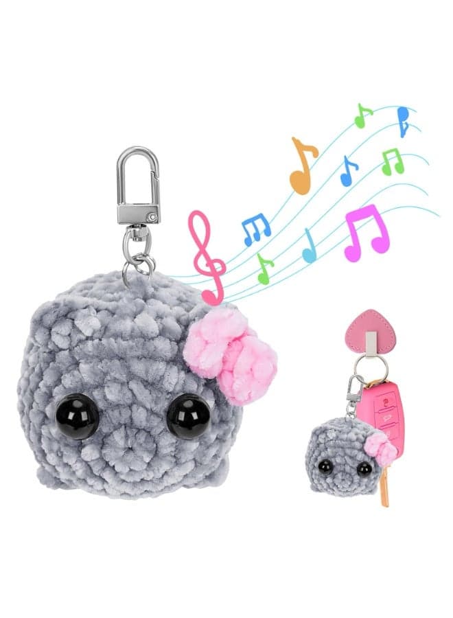 Sad Hamster Meme Keychain With Sound - Handmade Knitted Doll Ornament Anti-Stress Courage Gift for Kids and Adults, One Size