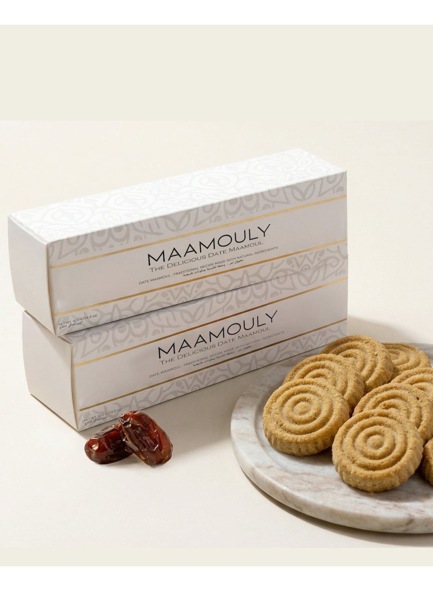 Maamouly - Dates Maamoul | Box of 12 | zero processed sugar - 100% Natural- 420 Gram